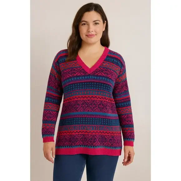 Vintage YOYO Fair Isle Knit Sweater – Size Small - Picture 3 of 6